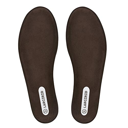 LARGERED Memory Foam Insoles for Men&Women,Cushioning Comfort Shoe Inserts for Work Boots,Walking Boots,Ladies Trainers,Sports Running Shoes,Sneakers,Replacement Support Pads, Brown-W EU36/UK3