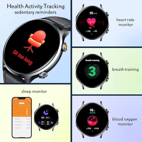 Smartwatch Fitness Watch Bluetooth Call - 1.39 inches Smart Watch for Men with Heart Rate Oxygen Blood Pressure Sleep Monitor 114 Sports Modes Step Counter Activity Trackers Compatible with Android iOS