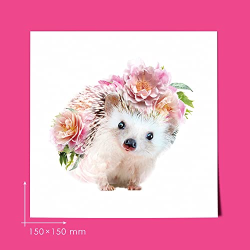 Lola Design - Wildlife Botanical Greeting Cards - Blank Cards and Envelopes - Hedgehog Card