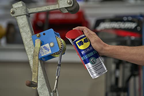 WD-40 Specialist White Lithium Grease Spray 400ml - All-Weather Protection for Heavy-Duty Metal-to-Metal Applications with Smart Straw Applicator