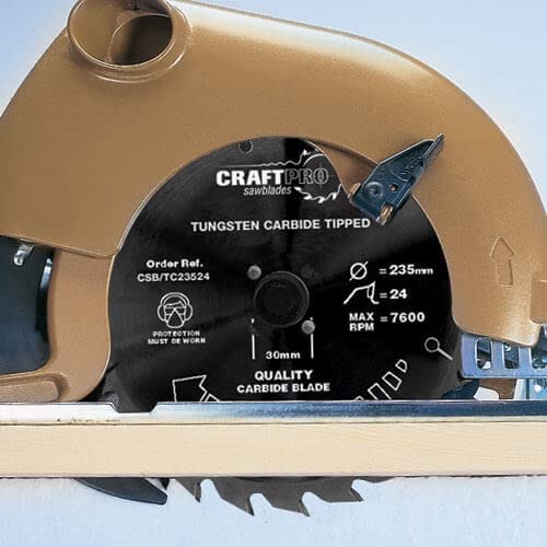 Trend CraftPro TCT Cordless Thin Kerf Sawblade for Wood, 165mm Diameter, 30mm Bore, 24 Teeth, 1.5mm Kerf, and15° Hook, CSB/16524TB