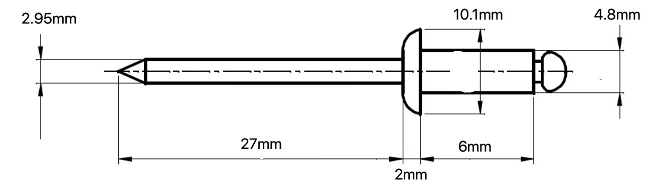 4.8mm x 6mm Blind Pop Rivet Dome Head Aluminium/Steel Shaft (Pack of 20)