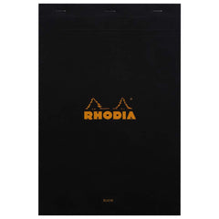 RHODIA 190009C - Stapled Notepad N°19 Black - A4and - 80 Detachable Sheets - Plain White Clairefontaine Paper 80 g/m - Soft, Resistant and Waterproof Coated Card Cover - Basics