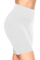 TNNZEET Cycling Shorts Women High Waisted, Ladies Cycle Shorts for Gym Biker Running (White,L-XL)