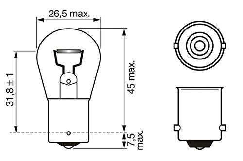 Bosch P21W (382) Longlife Daytime Car Light Bulbs - 12 V 21 W BA15s - 2 Bulbs