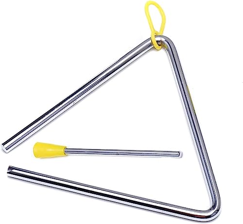 OriGlam 6 inch Triangle Hand Percussion Musical Triangle, Metal Hand Percussion Instrument with Striker, Rhythm Steel Triangles Music Instrument