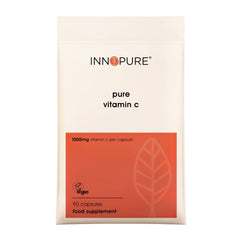 Pure Vitamin C Capsules 1000mg (No Fillers or Binders) Premium Vitamin C in a One-A-Day Easy to Swallow Capsule, 90 Capsules (Not Tablets) UK Made by INNOPURE