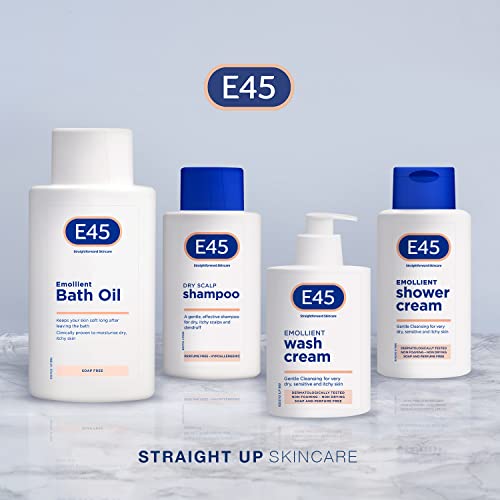 E45 Cream Body Wash 250 ml - Dermatological Emollient Wash Cream - Soap Free Emollient Cream Body Wash for Women & Men - Gentle Shower Cream to Clean & Relieve Dry, Itchy & Irritated Eczema Prone Skin