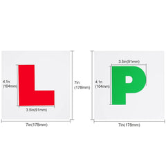 Onarway Learner Plate, Self Adhesive Red L Plate and Green P Plate 4 Pack for Driver Learner, No Fading No Blow off Easy to Move without Scratching