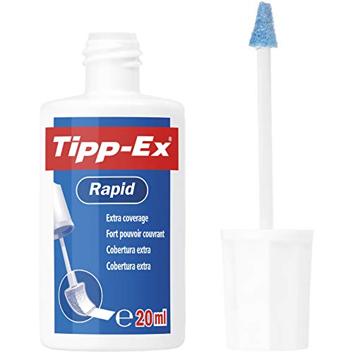 Tipp-Ex Rapid, Correction Fluid Bottle, High Quality Correction Fluid, Excellent Coverage, 20ml, Pack of 3, white