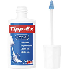 Tipp-Ex Rapid, Correction Fluid Bottle, High Quality Correction Fluid, Excellent Coverage, 20ml, Pack of 3, white