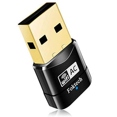 Foktech Wifi Dongle, AC600 802.11ac Dual Band 5GHz Mini Wireless Network USB Wifi Adapter for PC Desktop Laptop, Support Windows 11/10/8/7/Vista/XP, Mac Os X 10.9-10.15