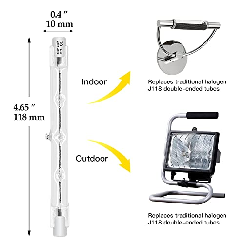 Eande 6 Pack R7s Halogen Bulb 118mm 230W Dimmable 230V 4650lm 2800k Warm White Energy Saving Tungsten Linear Bulbs Floodlight J118 Security Light Bulb