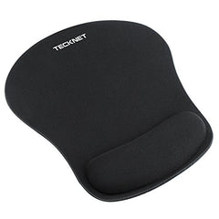 TECKNET Mouse Mat with Memory Foam Rest -Non-slip Rubber base- Special-Textured Water-Resistant Surface