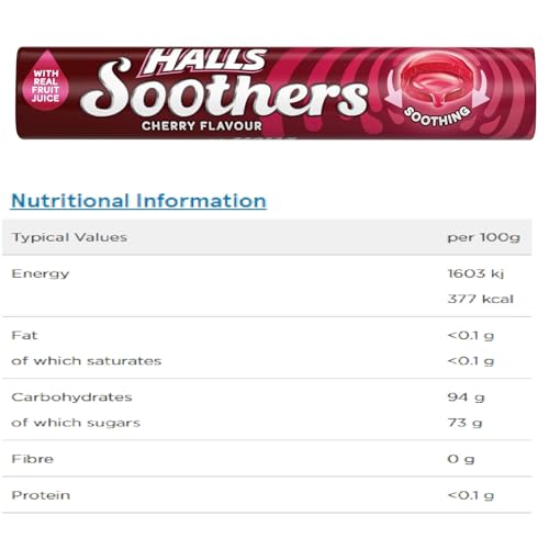 Halls Soothers 5X 45g Mixed Flavour Drops Mints Cherry, Strawberry, Peach & Raspberry, Blackcurrant, Honey & Lemon Bundle