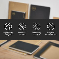 Nu Notebooks - Kraft Range - Manilla Wire Bound A4 Project Book - Stationery Notebooks - Professional Notepad,Brown - 160 Pages