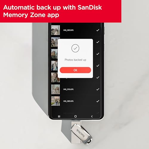 SanDisk 512GB Ultra Dual Drive Luxe, USB Type-C Flash Drive all-metal, up to 400MB/s with reversible USB Type-C and USB Type-A connectors, for smartphones, tablets, Macs and computers, Silver