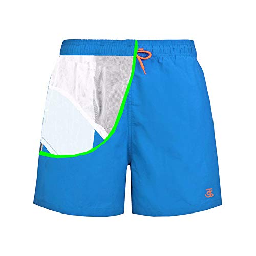 JustSun Mens Swimming Shorts with Pockets Waterproof Swimming Trunks Swim Shorts Men Quick Dry Board Beach Surf Shorts with Mesh Lining Grey XXL