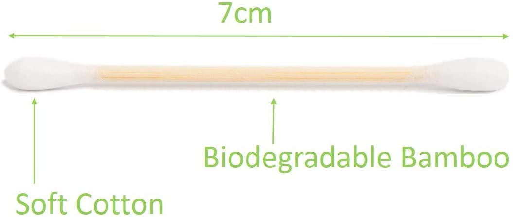 Eco-Friendly Shop 100 Bamboo Cotton Buds 100% Natural Biodegradable Wooden Swabs (100 BUDS)