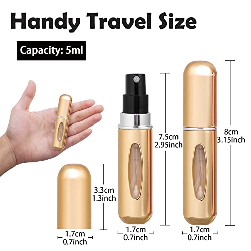 4PCS 5ml Perfume Atomiser Refillable Bottles Portable Mini Spray Travel Bottle Easy to Refill Empty Atomizer Bottle for Purse Handbag Pocket Luggage,Bright Color