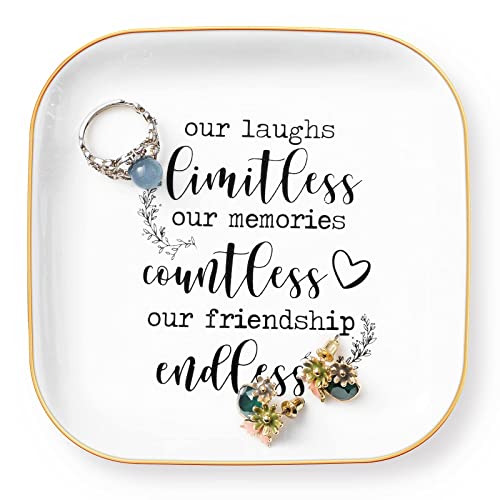 Titanape Friendship Gifts for Women, Best Friend Ring Trinket Dish Unique Gift for Female Friend Birthday Wedding Christmas Gifts