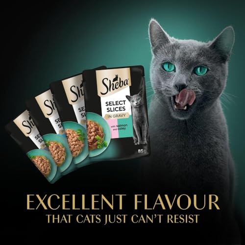 Sheba Select Slices - Wet Cat Food - Pouches for Adult Cats - Fish Collection in Gravy – 12 x 85 g