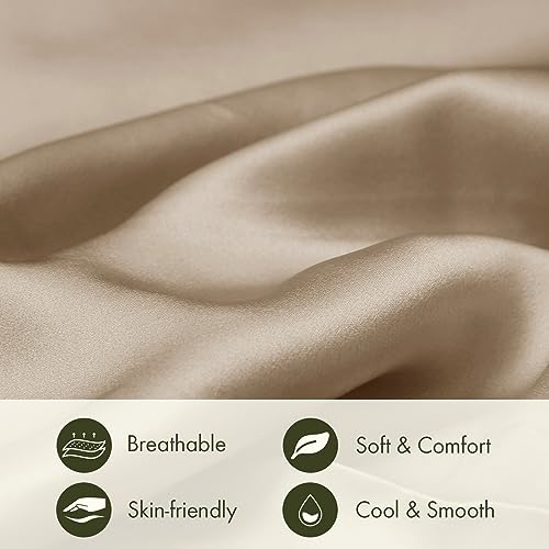 LILYSILK 1PC Silk Pillowcase for Hair and Skin, 19 Momme 100% Mulberry Silk with Cotton Underside, Soft Hypoallergenic Silk Bed Pillow Case with Hidden Zipper Bag Package(Standard 50x75cm, Taupe)