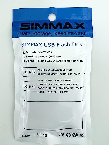 SIMMAX 32GB Memory Stick USB 2.0 Flash Drives Swivel Thumb Drive Pen Drive (32GB Blue)