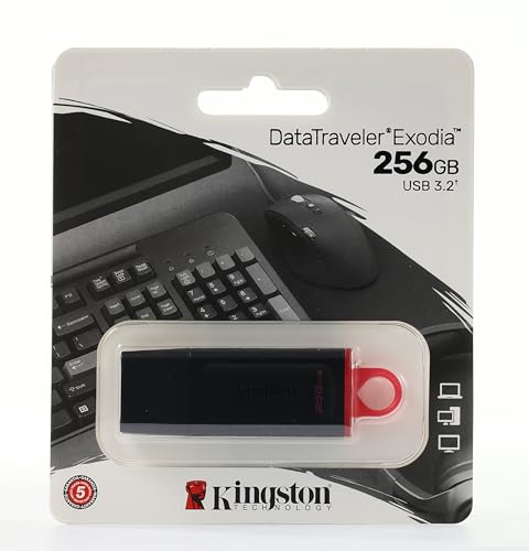 Kingston DataTraveler Exodia DTX/256GB Flash Drive USB 3.2 Gen 1 - with Protective Cap and Keyring in Multiple Colours