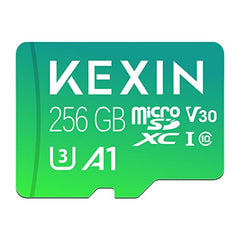 KEXIN Micro SD Card 256GB MicroSDXC UHS-I Memory Card 256GB and SD Adapter A1 V30 U3 Class 10 Full HD MicroSD Card 256GB Micro SD Card for Smartphones, Action Cameras, Drones, Tablet