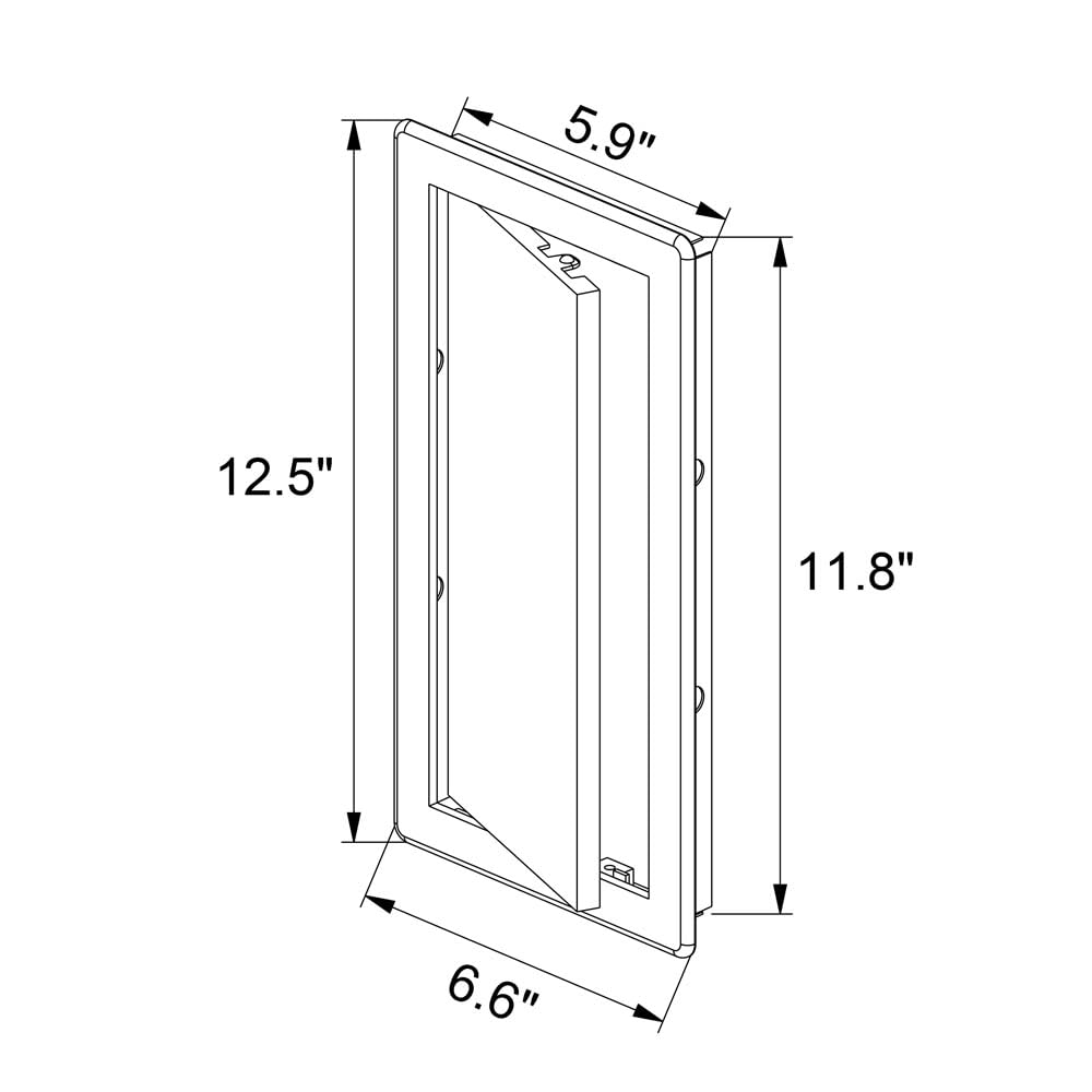 Awenta 150 x 300 mm Plastic Access Panel Door - White Opening Flap Cover Plate - Inspection Hatch - Door Latch - Concealed Hinge - Removable Door - Paintable Smooth Surface (6 x 12 Inches)