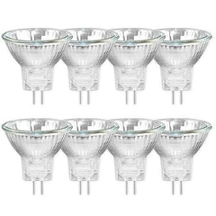 8 Pack MR11 GU4 10W 12V Halogen Reflector Bulb, Warm White 2800K, Dimmable Halogen Spotlight, 150LM, GU4 Bi-Pin Base, 30°Beam Angle, 35mm*35mm, for Hallway, Ceiling Spotlight