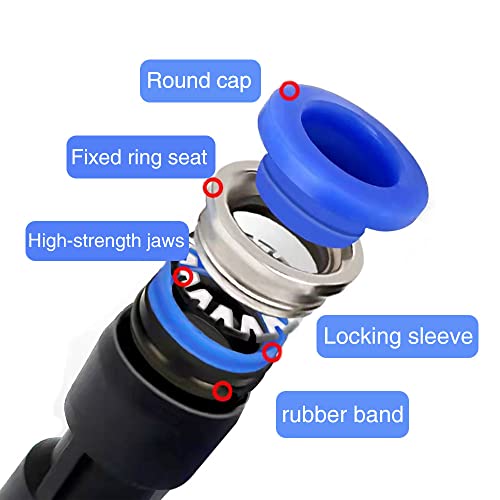 VooGenzek 20 PCS 6mm Pneumatic Push to Connect Fittings, 4 Shape Pneumatic Fittings Air Tool Push Fittings, for Quick Connection of air Piping Pneumatic Tools