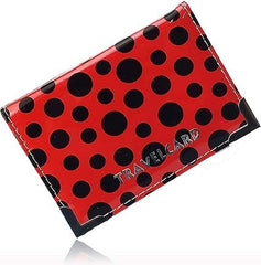 Lizzy PU Leather Travel Card   Plain & Polka Dot Unisex Credit Card ID Card Bus & Rail Pass Bank Oyster Pocket Wallet Case Holders (Red)