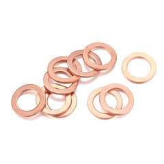 200 Pcs Copper Washers Assorted, Flat Washers Kit, 9 Sizes Sealing Ring Washers Assortment Set, Plain Washers with Storage Box(M5 M6 M8 M10 M12 M14)