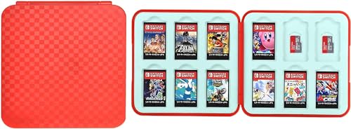 Vicloon Game Card Case for Nintendo Switch, Game Card Holder Game Storage with 12 Switch Game and Micro SD Storage Slots, Switch Games Holder case for Switch Game Card & SD Card Storage (Red)