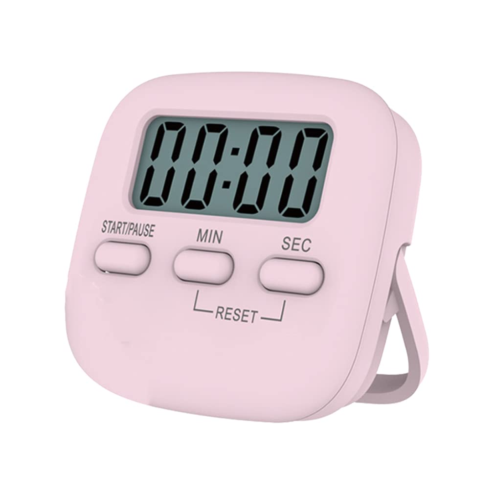 Digital Kitchen Timer/Pink Timer for Kids with Bracket and Hanging Hole,HD Sound Quality Magnetic Stopwatch Timer for Cooking,Study,Exercise and Baking(Rectangle)