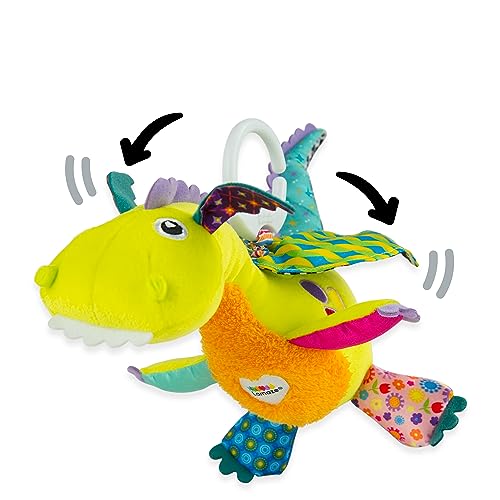 LAMAZE Flip Flap Dragon, Clip on Pram and Pushchair Newborn Baby Toy, Sensory Toy for Babies Boys and Girls from 0 to 6 Months