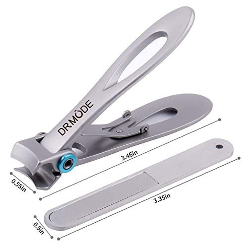 Nail Clippers - USHION 15mm Wide Jaw Opening Stainless Steel Fingernail and Toenail Clippers Cutter for Thick Nails with Fingernail File for Men & Women Big