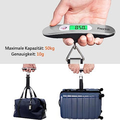 FREETOO Luggage Scales for Suitcases Weighing, Portable Digital Weight Scale for Travel with Tare Function 110 Lb/ 50Kg Capacity (Silver)