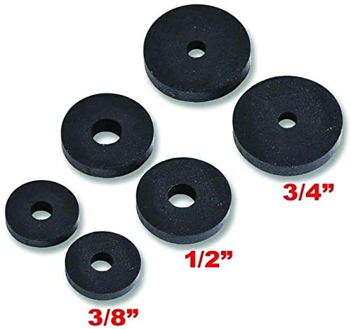 Assortment of Rubber Flat Pack Of 13 Tap Washers 3/8 inches or 1/2 inches or 3/4 inches for Sink or Bath Taps Basin Shower Seal Drip Sizes