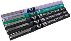 Pilot V5 0.5 mm Liquid Ink Rollerball Pen, Pack of 5