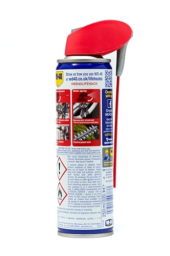 WD-40 Multi Use Spray Lubricant Smart Straw 250ml: Your Compact Household Essential for Precise Lubrication and Protection Around the Home