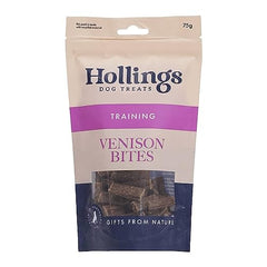 Hollings Venison Bites Dog Training Treats, Delicious Venison Treats for Adult Dogs, High in Protein & Made with 100% Natural Ingredients (75g)