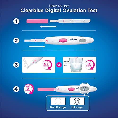 Clearblue Pregnancy Test - Digital with Weeks Indicator, 2 Digital Tests & Digital Ovulation Test Kit (OPK) - Clearblue, Proven to Help You Get Pregnant, 1 Digital Holder and 10 Tests