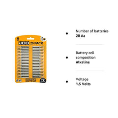 JCB, AA / LR6 1.5v Super Alkaline Batteries (Pack of 20) - up to 7 times more power