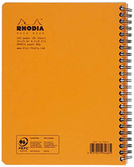 RHODIA 193468C - Spiral Notebook (Full Binding) Orange Notebook - A5and - Ruled - 160 Detachable Pages - Clairefontaine Paper 80 g/m - Soft and Resistant Coated Card Cover - Classic