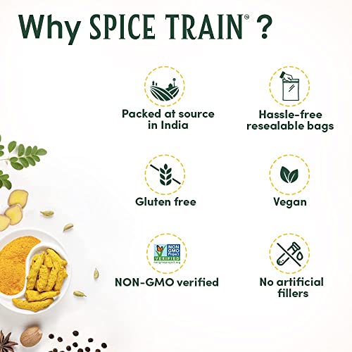 SPICE TRAIN, Fenugreek Seeds (200g/7oz) Non-GMO, Whole Fenugreek Seed/Methi Seeds for Cooking   Resealable Ziplock Pouch