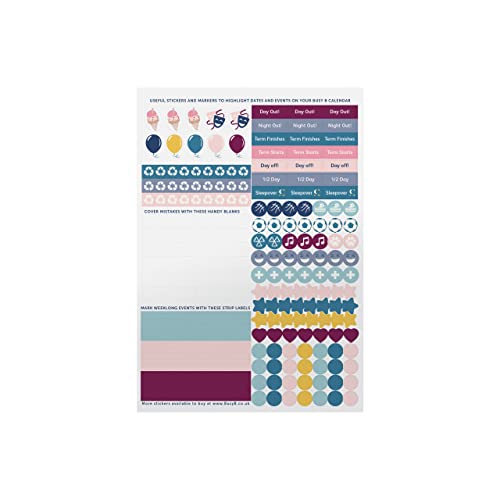 Busy B Family Monthly Calendar January to December 2023 - Pink - Family Calendar 2023 with 6 Column Layout for Family schedules & Birthdays, Monthly Pockets, Stickers & Holiday Planner