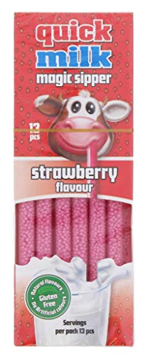 QUICK MILK Magical Sipper 13 Straws - (Strawberry Flavour)